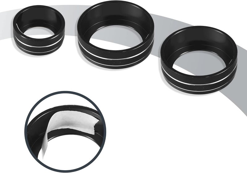 Edinstry 3pcs Black Aluminum Alloy Air Conditioner Knob Ring Covers Volume Knob Control Knob Button Cover Trim Compatible with Honda CRV 2017 2018 2019 2020 2021 - Image 1